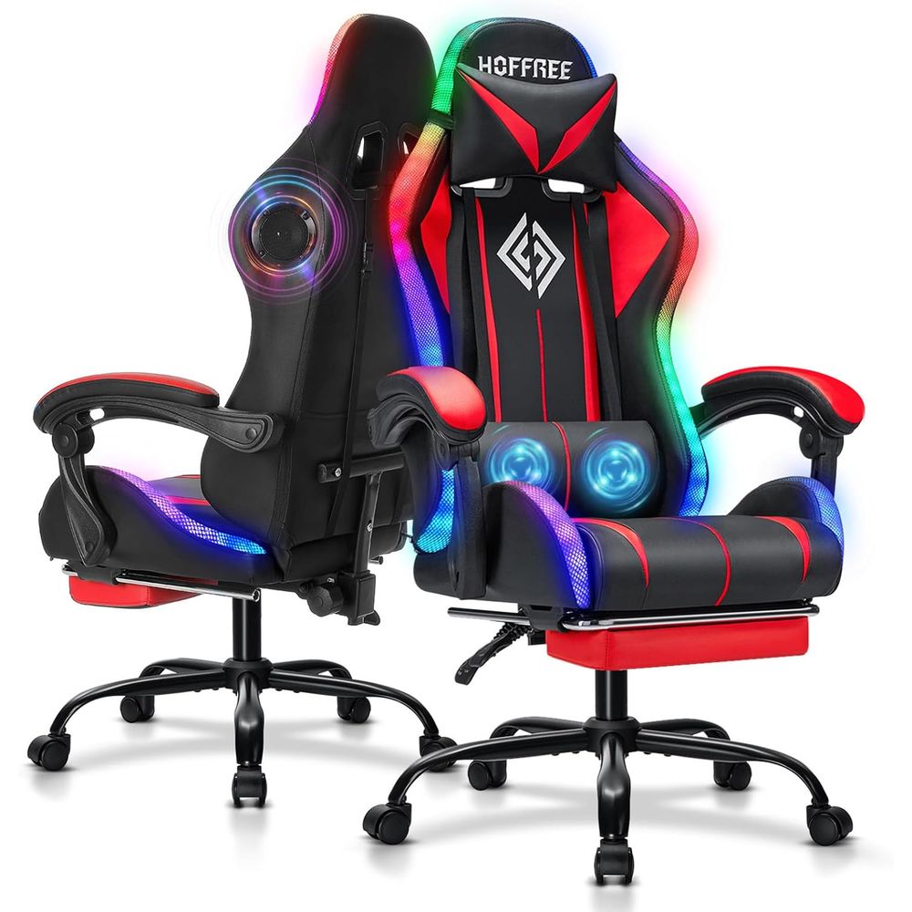 Massage - RGB Gaming Chair with Bluetooth Speakers