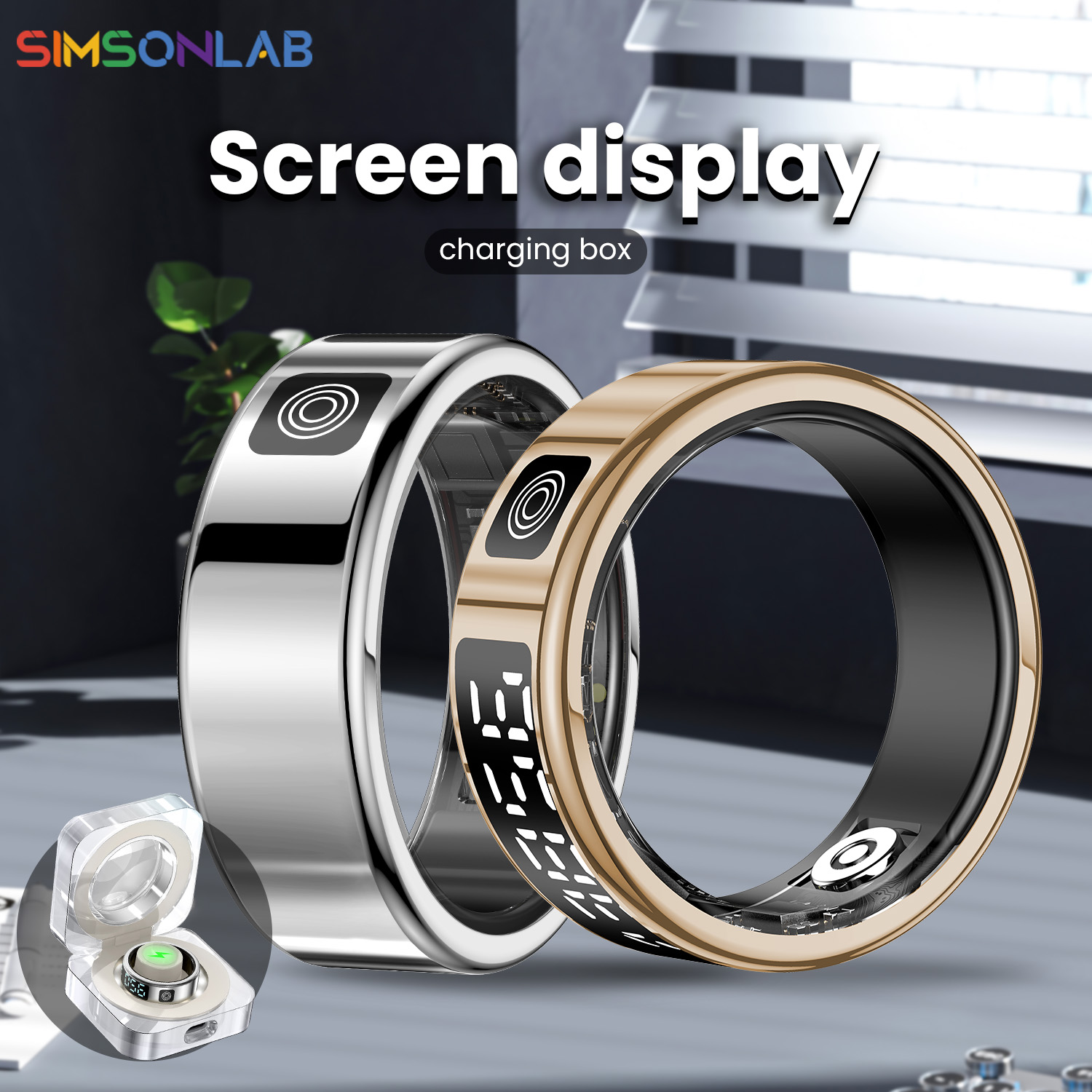 Health Monitors - New Smart Ring SR08 LED Display
