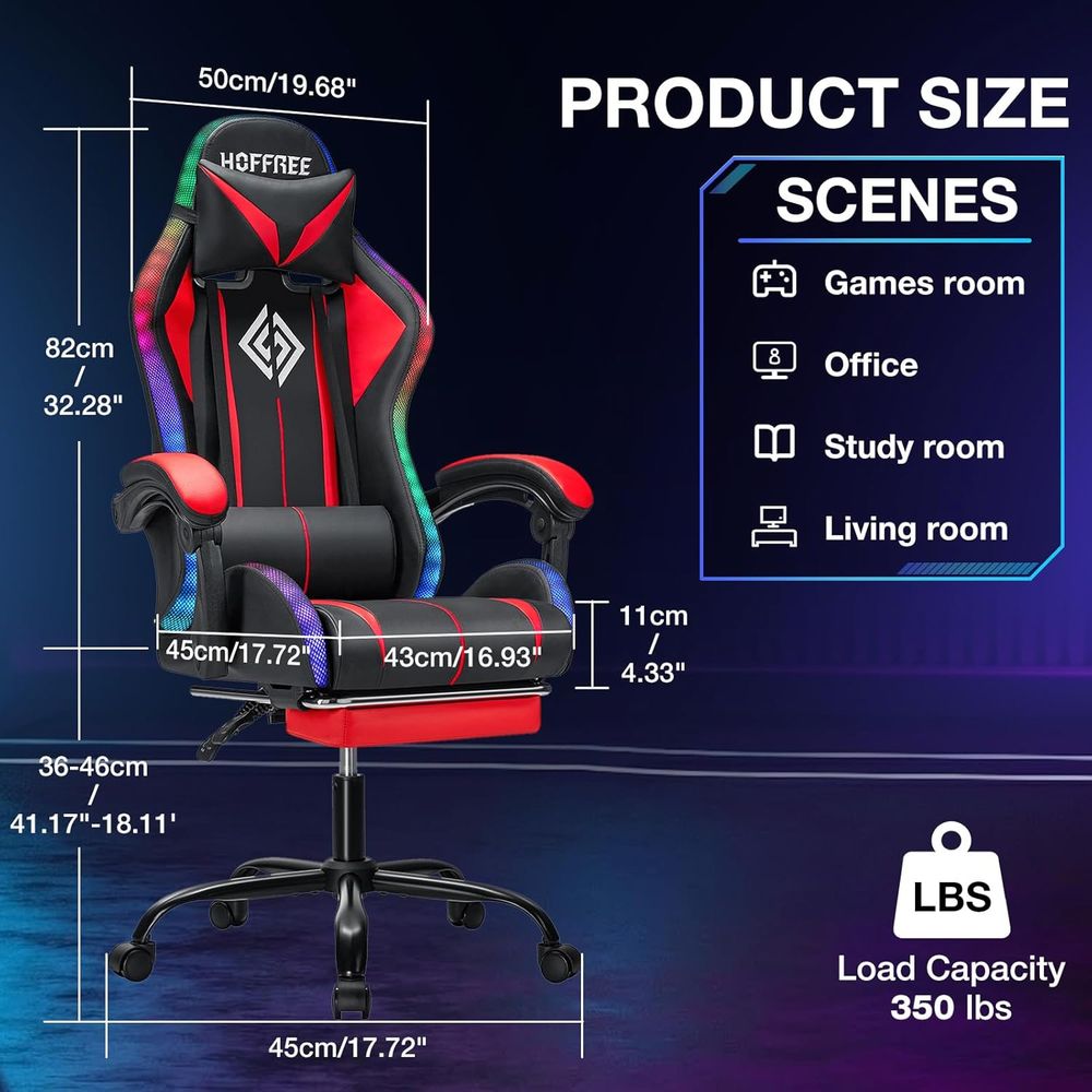 RGB Gaming Chair with Bluetoot - Massage recension och pris
