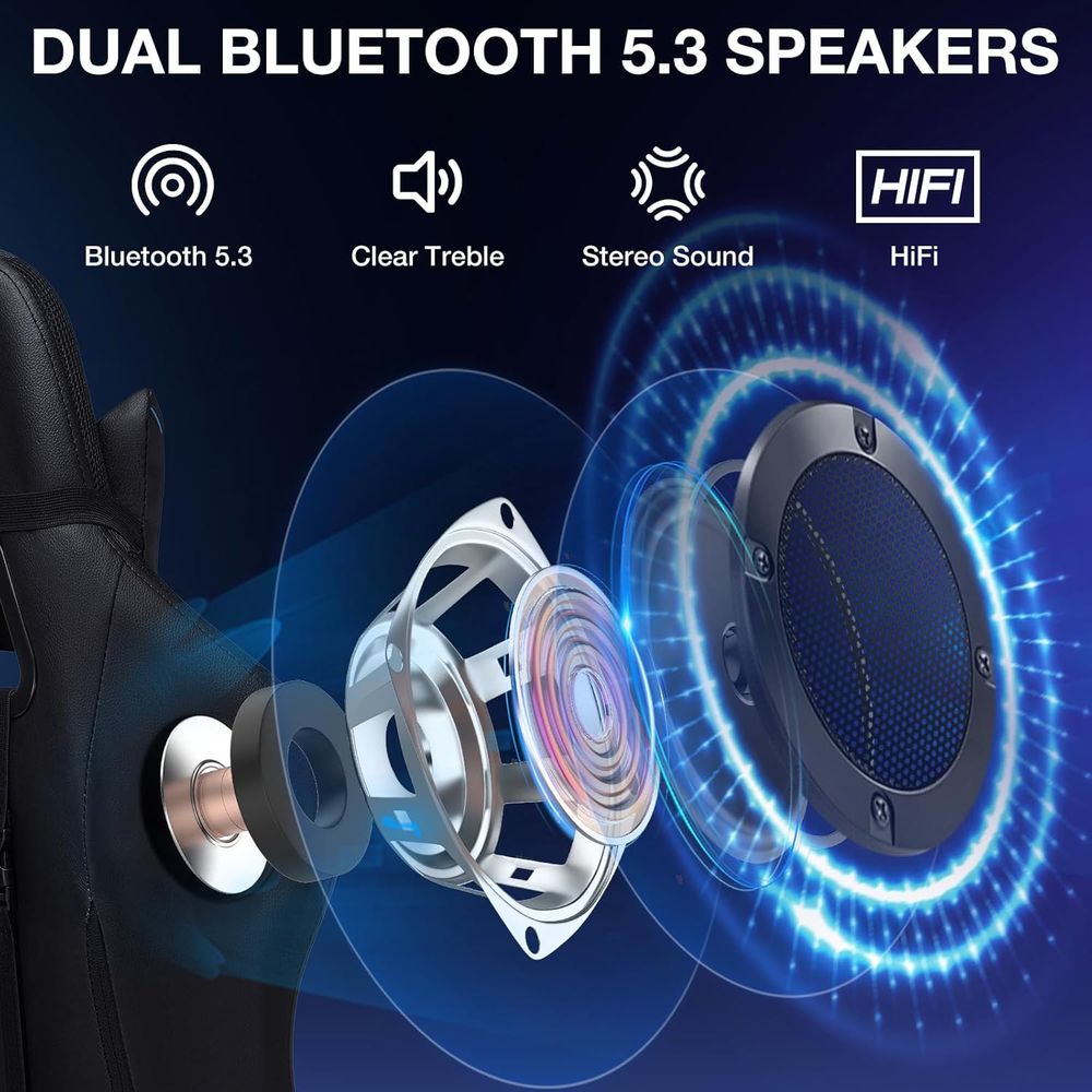 RGB Gaming Chair with Bluetoot - Massage recension och pris